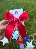 Red Americana Hair Bow